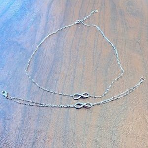 Infinity necklace/ bracelet set